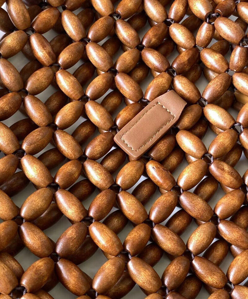 Saint Laurent Le 5 A 7 Large In Wood Beads 823807 Coffee
